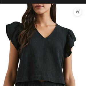 Rails Black Textured Women's Blouse